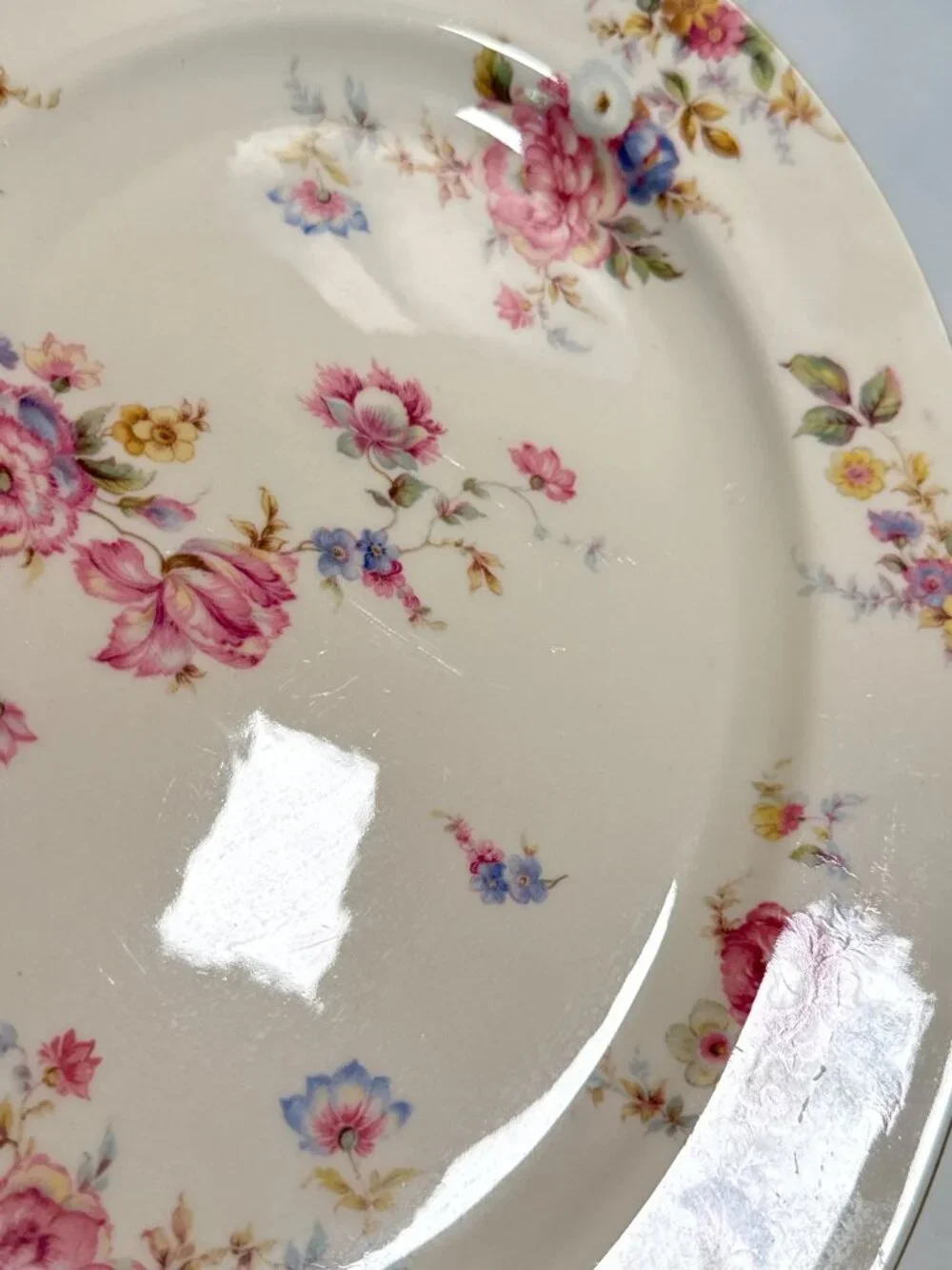Vintage Sunnybrooke Castleton Oval Serving Platter Dish Floral Gold Trim 13